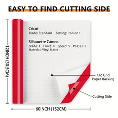 Glossy Red Adhesive Vinyl Roll for Silhouette Cameo 30 X 12
