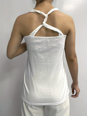 Faith Print Twist Back Tank Top