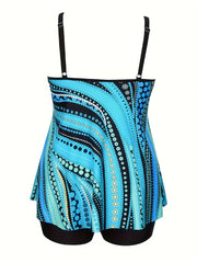 Wavy Stripe Cami Top & Shorts Swimsuit Set