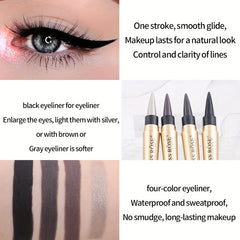 Waterproof Eyeliner Pen Rich Colorful Smudge Proof Silvery Brown Taupe