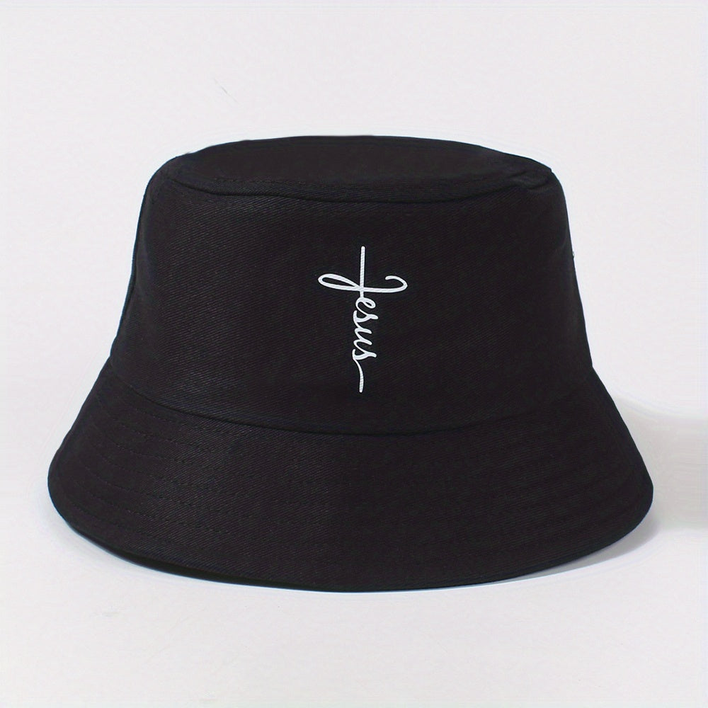 Faith Cross Print Bucket Hat Lightweight Adjustable