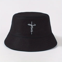 Faith Cross Print Bucket Hat Lightweight Adjustable