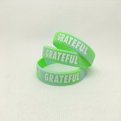 5Pcs Never Give Up Motivational Silicone Bracelet Fitness Wristband