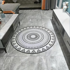 Modern Geometric Round Area Rug for Living Room and Bedroom 35.5 x 35.5