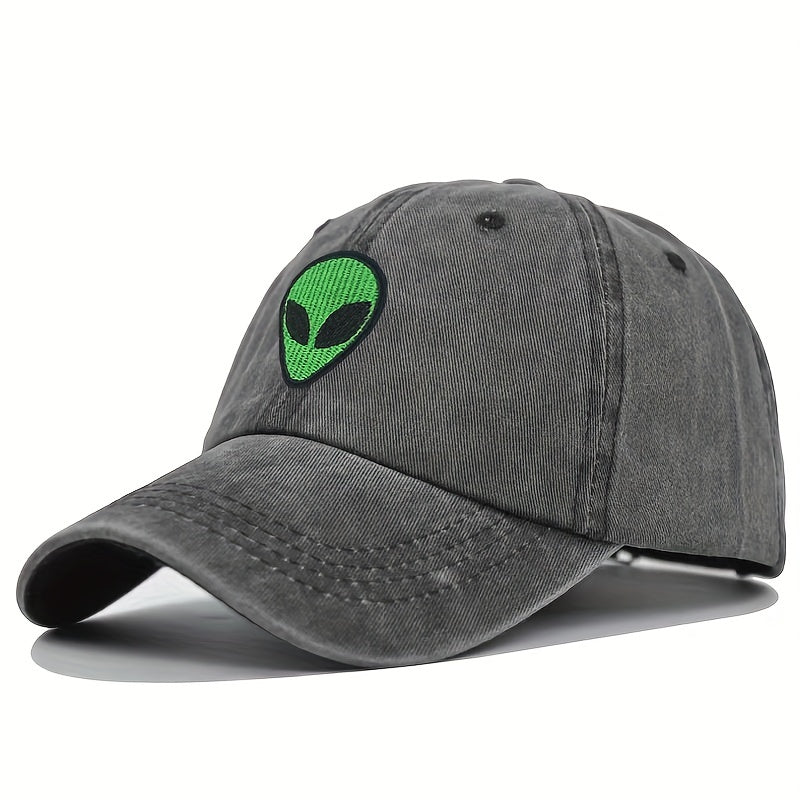 Alien Embroidered Mesh Hat Outdoor Sun Baseball Cap