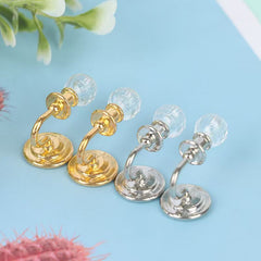 1:12 Mini Dollhouse Crystal Wall Lamp Models (Golden and Silvery)