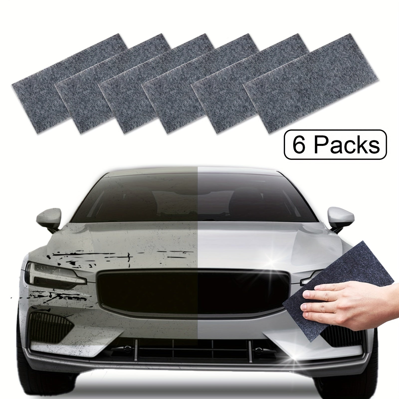 6pcs Car Scratch Eraser Cloth Car Paint Repair Paint Scratch Water Stain