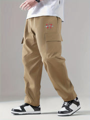 Men's Printed Cargo Pants Street Style Stretch Casual Pants