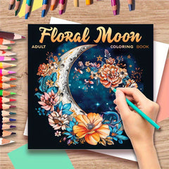 Moon & Flower Coloring Book for Adults Deluxe Upgrade Edition