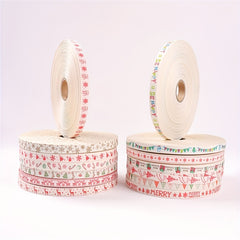 5Yards 15mm Christmas Cotton Ribbon, Party Decor, Gift Wrap