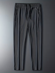 Men's Solid Stretch Sports Drawstring Sweat Pants