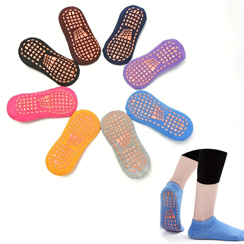 3 Pairs Kids Non-Slip Trampoline Socks, Sports Floor Silicone Socks