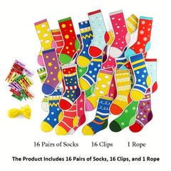 Colorful Paper Socks & Gloves Matching Game Toy for Christmas Halloween