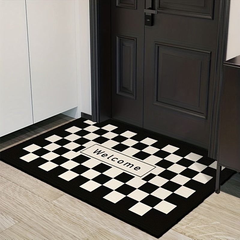 Plaid Mat Halloween Decoration, Non-slip Entry Mat for Home