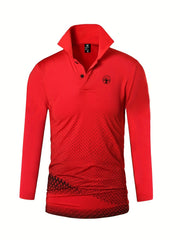 Men's Stretch Lapel Long Sleeve Polo Shirt