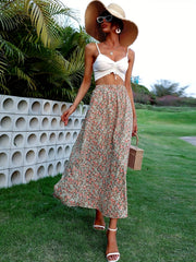 Floral Print High Waist Skirt for Women