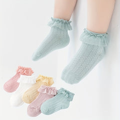 Baby Girls Cotton Socks Summer Lace Princess Anti Mosquitoes Crew Socks