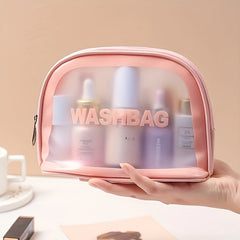 Letter Print Makeup Pouch Lightweight Zipper Cosmetic Bag