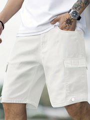 Classic Cargo Cotton Denim Men's Shorts for Summer