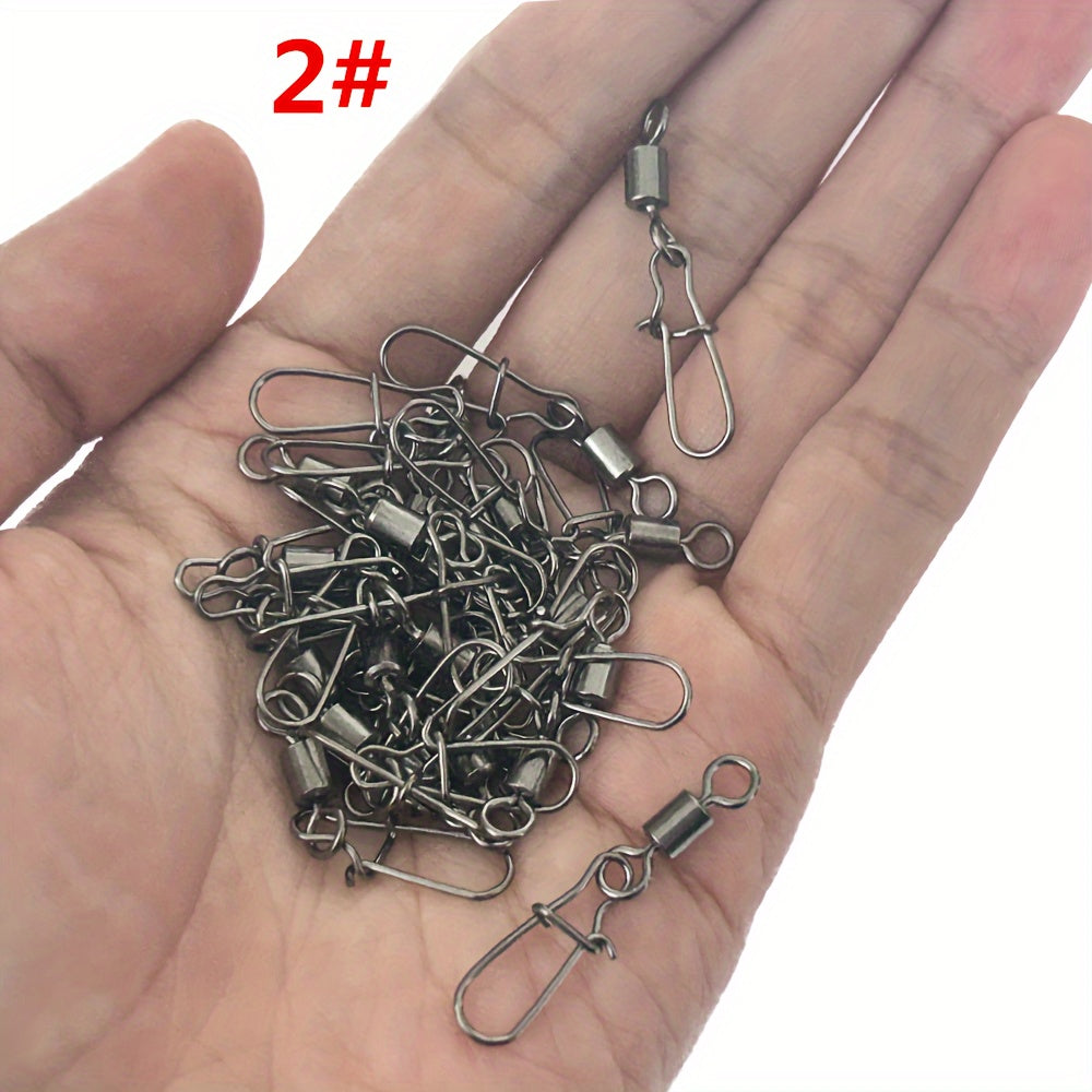 250pcs Fishing Snap Swivels High Strength Copper Stainless Steel Fishing Connect