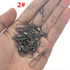 250pcs Fishing Snap Swivels High Strength Copper Stainless Steel Fishing Connect