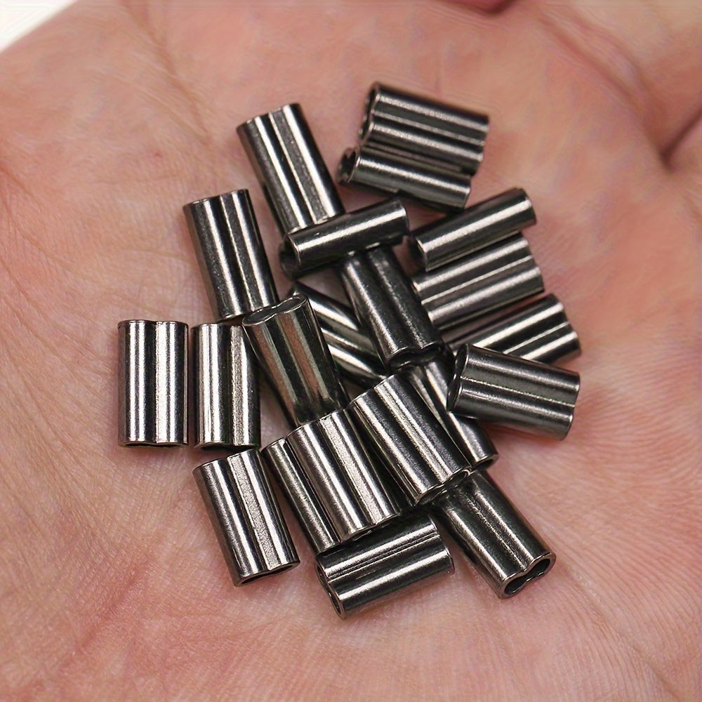 100pcs 6 Sizes Copper Sleeves for Mono Steel Wire Saltwater Fishing Rigs
