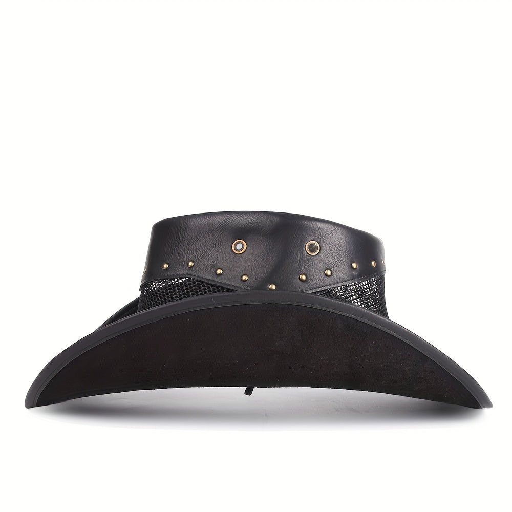 Leather Cowboy Hat Unisex Western Fedora Sombrero Hombre Caps