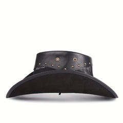 Leather Cowboy Hat Unisex Western Fedora Sombrero Hombre Caps