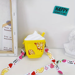 Fruit Silicone Crossbody Bag Small Zipper Coin Purse for Girls