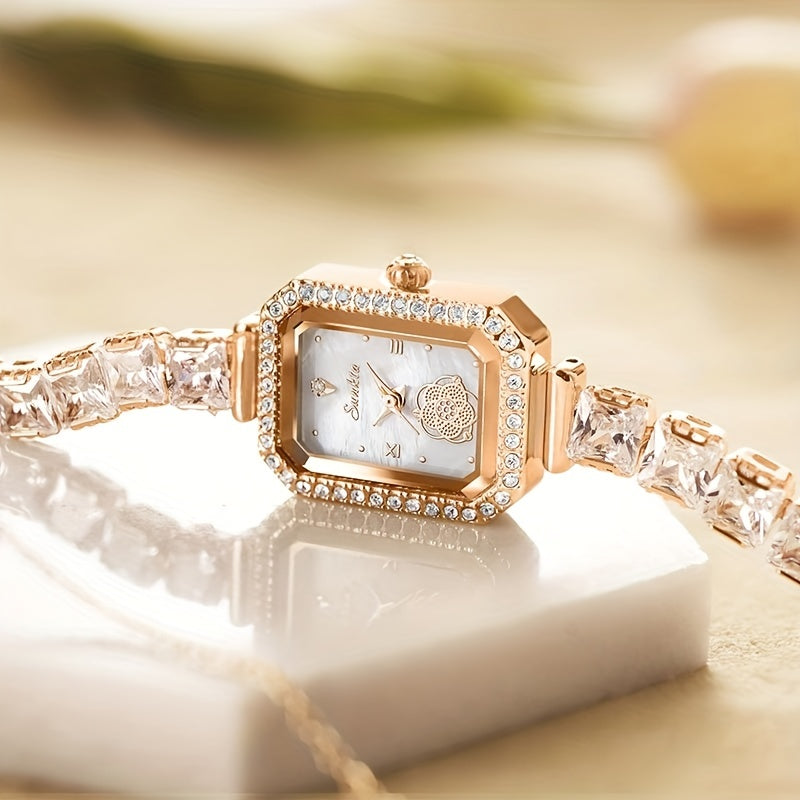 LIGE Teen Faux Diamond Watch Classic Women's Quartz Watch
