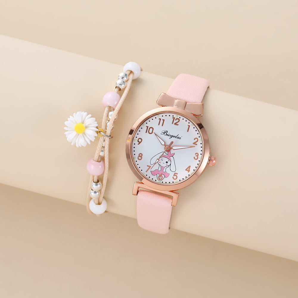 Autumn Winter Girls Quartz Watch Daisy Bracelet