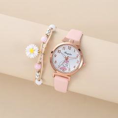 Autumn Winter Girls Quartz Watch Daisy Bracelet