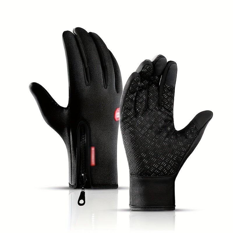 Men's Winter Cycling Gloves Warm and Windproof Touch Screen Full Finger