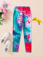 Girls Tie Dye Athletic Workout Leggings High Waist Yoga Pants