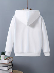 Boys Flower Print Hooded Sweatshirt for Spring Fall