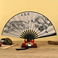 Ancient Style 32 Cm Folding Fan with Tassel Pendant for Men