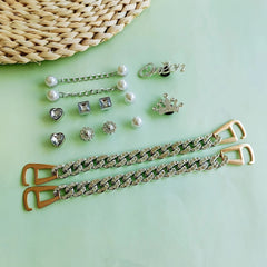 Rhinestone Chain Sandal Shoe Accessories