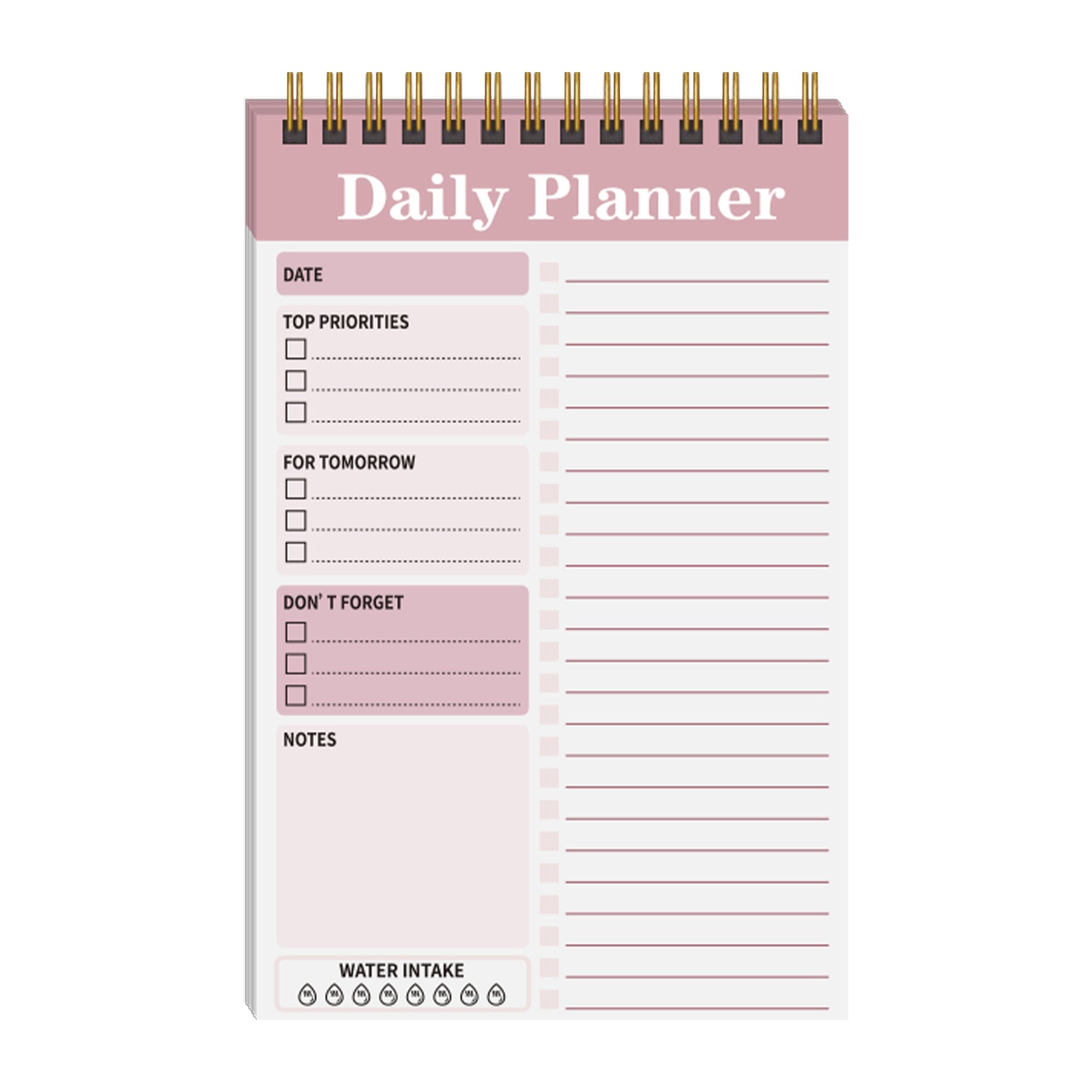 Spiral Daily Planner Notepad 13 X 19 To Do List Notebook Checklist Organizer