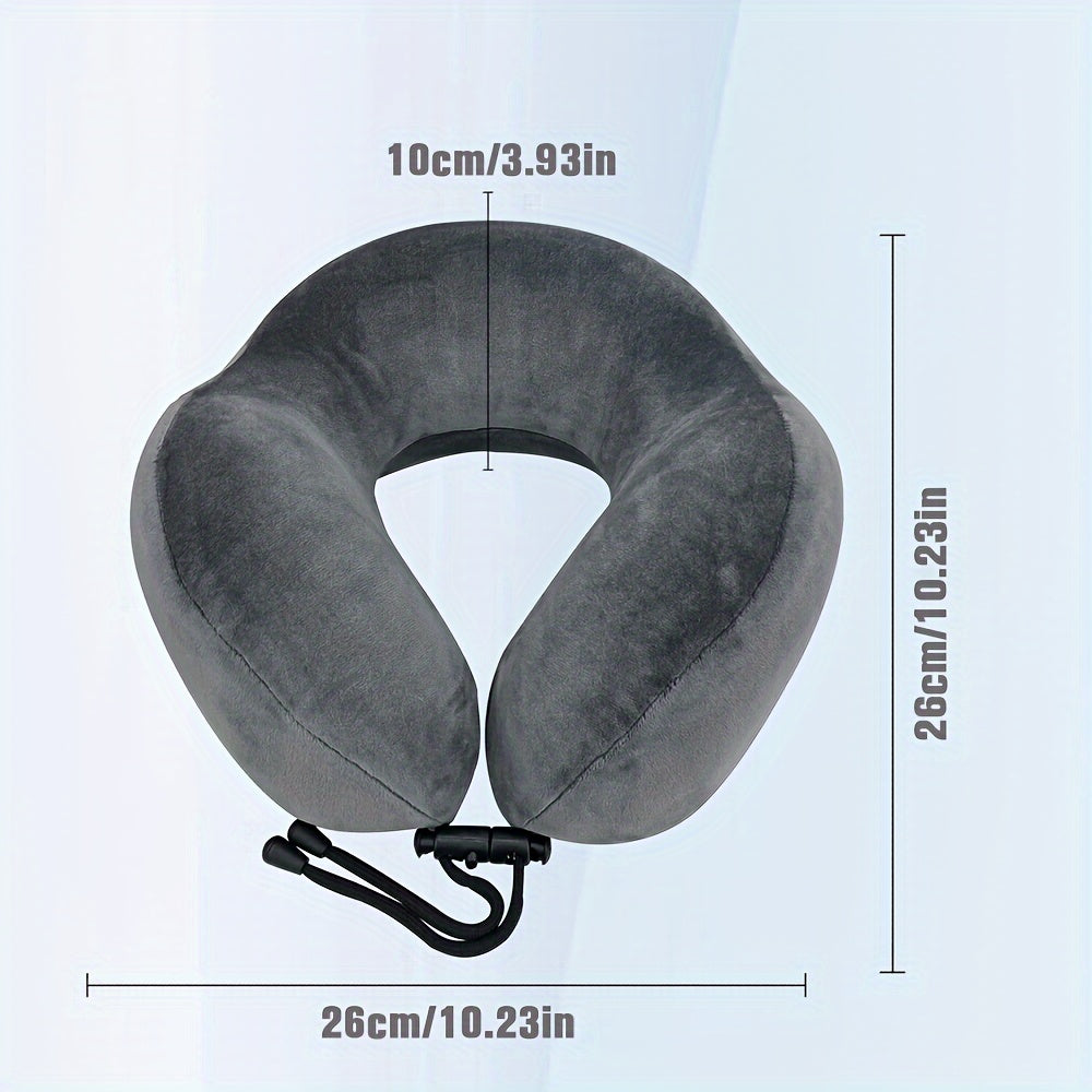 U-Shaped Travel Pillow with Storage Bag, Eye Mask, Earplugs