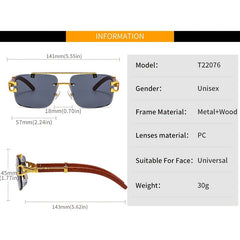 Men's Rimless Beamer Hip Hop Square Sunglasses