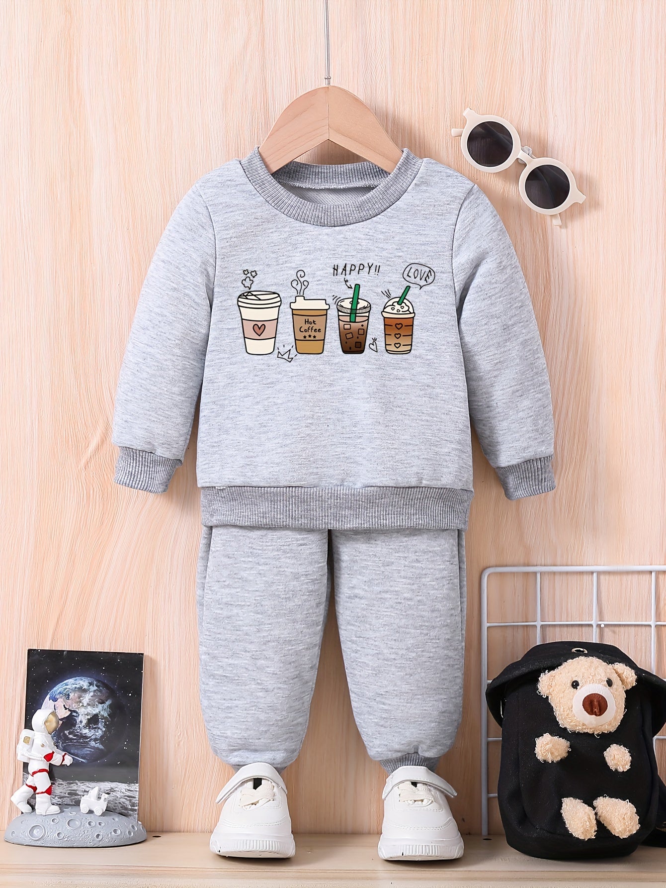 Baby Drinks Print Outfit Set