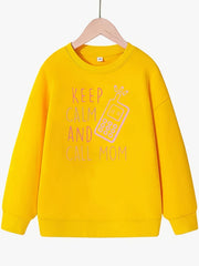 Fun Phone Call & Mom Pattern Sweatshirt For Girls