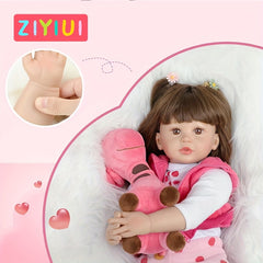 Rebirth Doll 55 Long Hair Girl Doll Toy Soft Newborn Baby Toy Birthday Gift
