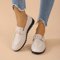 Women's Flat Loafers Comfy Solid Slip-On Shoes Soft Sole Flats