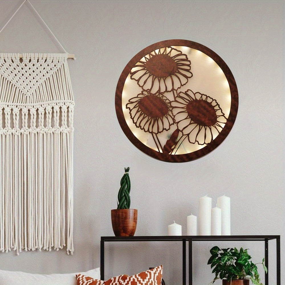 LED Flower Shape Wooden Lamp Home Decoration