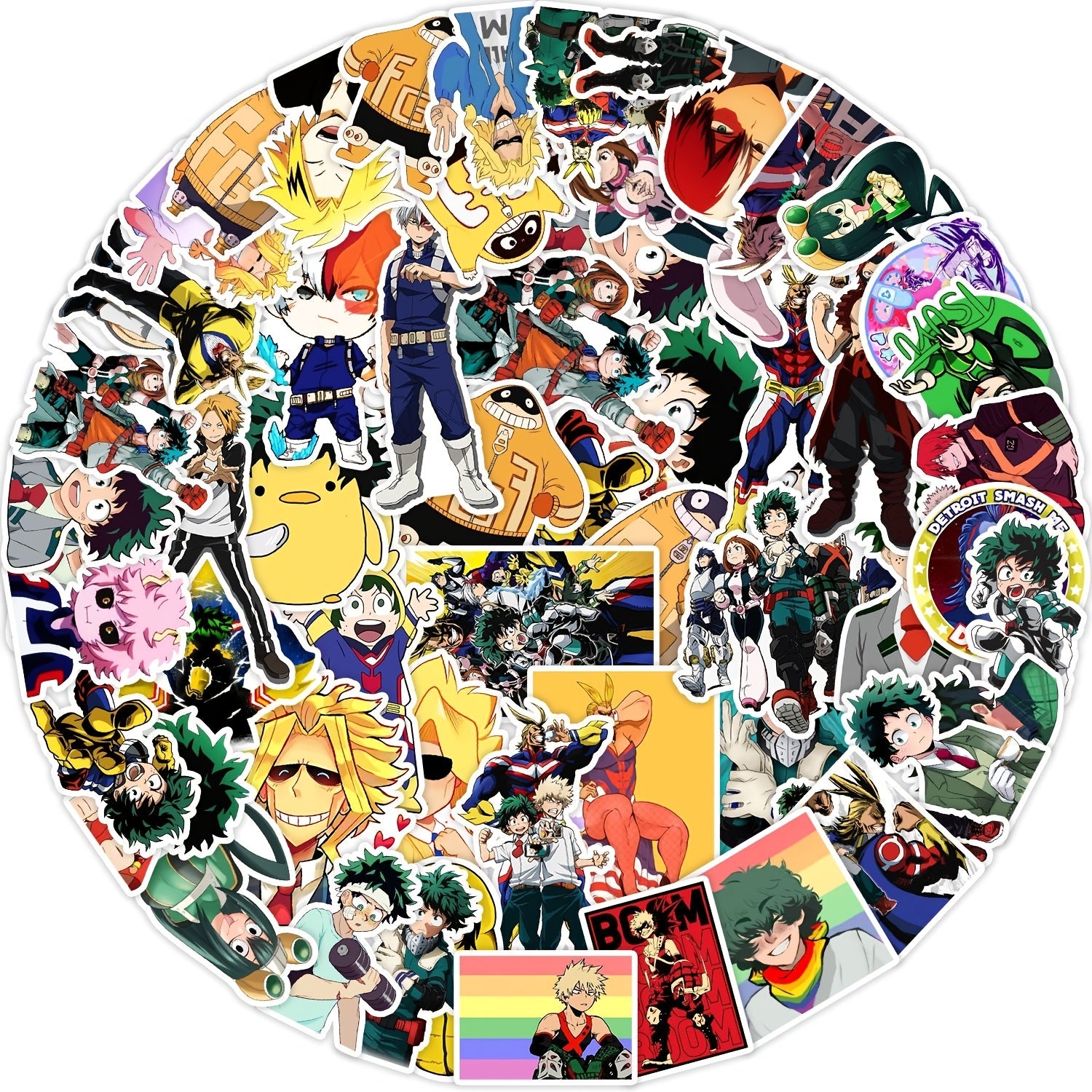 50pcs Anime Doodle Waterproof Stickers for Laptop Skateboard Water Bottles