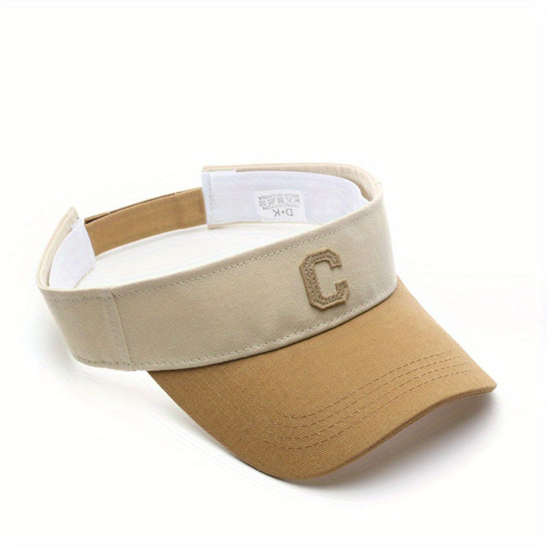 Block Visor Hat C Patch Couple Baseball Cap Curved Brim Sports Sun Hats