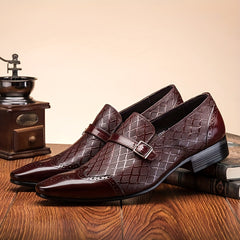 Men's Brogue Slip On Pointed Toe Formal Shoes Business Wear resistant Non Slip