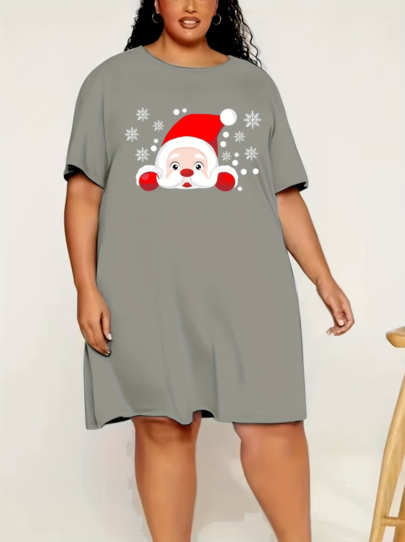 Santa Claus Lounge Dress Short Sleeve Nightdress