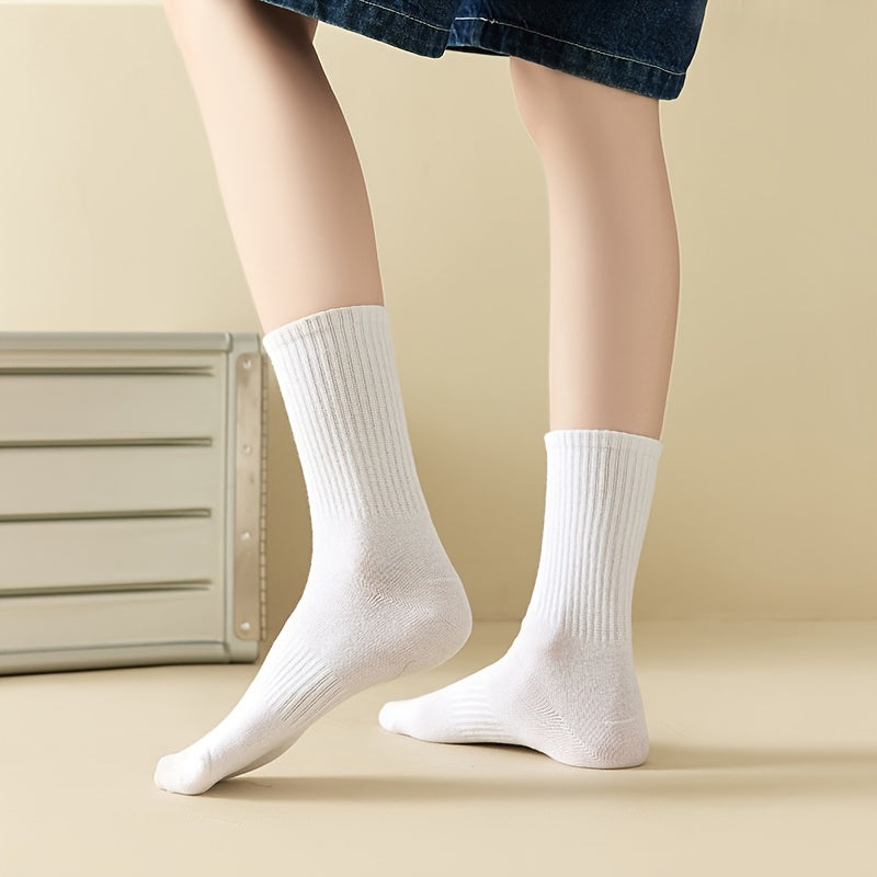 2 Pairs Classic Crew Socks Women's Stockings